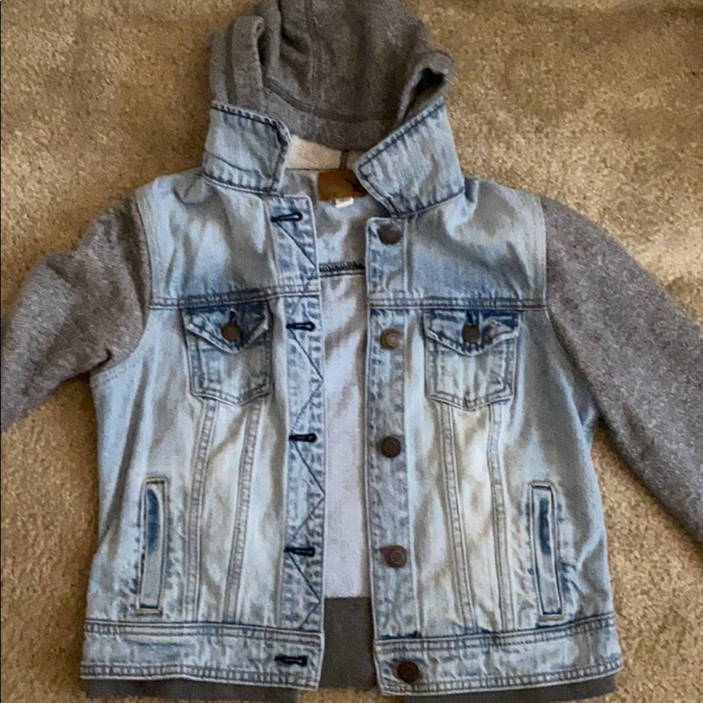 American eagle hoodie jean jacket